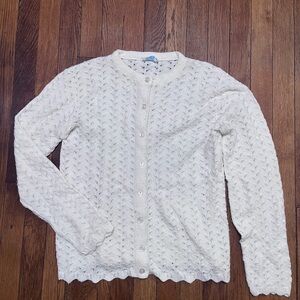 Vintage Elegant Cream Knit Cardigan